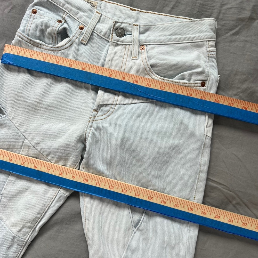 LEVI'S 501XX Cutout‎ Jeans Women's 26x26 Light Wash Premium Patchwork Distressed - Picture 10 of 16